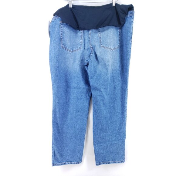 Isabel Maternity Womens Size 17 Crossover Panel Distressed Denim Jeans - Picture 2 of 9